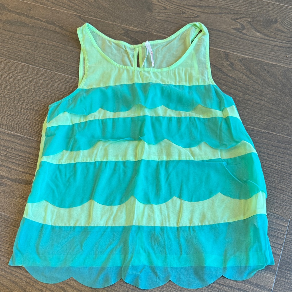 Vibrant Sleeveless Blouse In Green And Blue